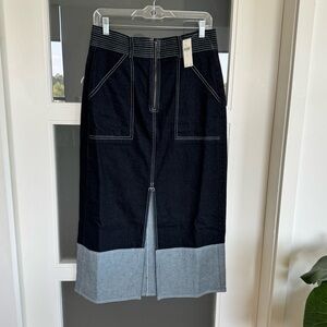 NWT Anthropologie Two-Tone Denim Pencil Skirt